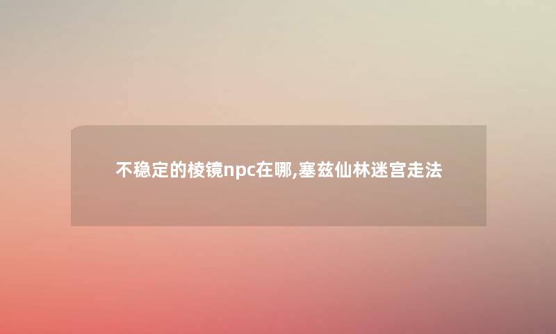 不稳定的棱镜npc在哪,塞兹仙林迷宫走法