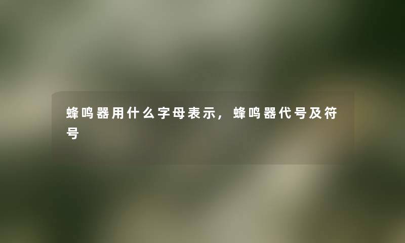 蜂鸣器用什么字母表示,蜂鸣器代号及符号