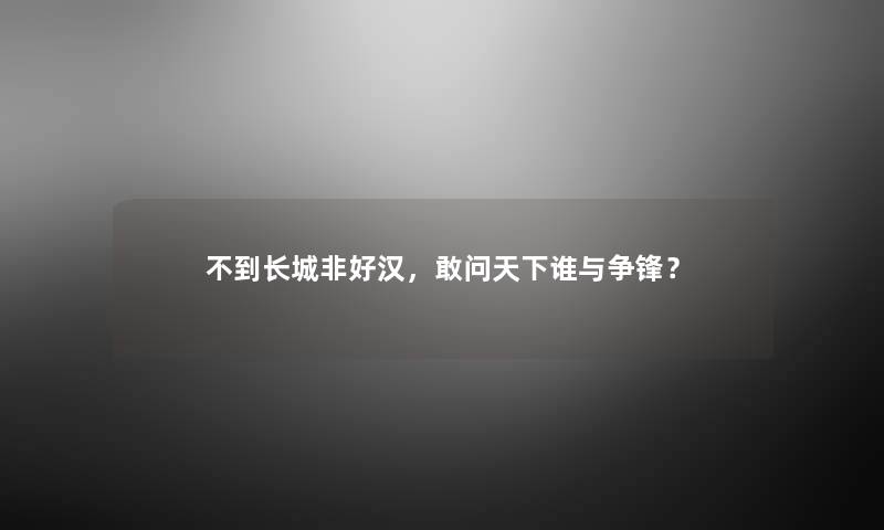 不到长城非好汉，敢问天下谁与争锋？