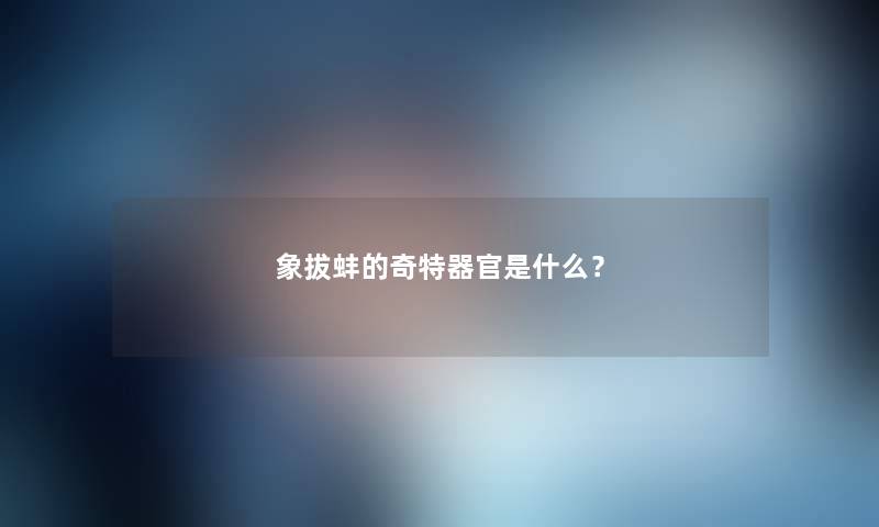 象拔蚌的奇特器官是什么？